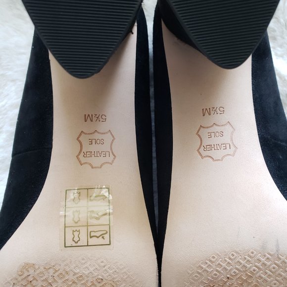 NIB Tory Burch Elizabeth 85mm Round Toe Suede Pump Black Size 5.5M - Picture 8 of 10